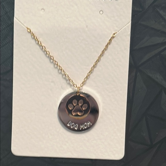 Stainless Steel Dog Mom Necklace Charm Trio Metal Colors Silver, Rose, Gold NWT - Picture 3 of 9